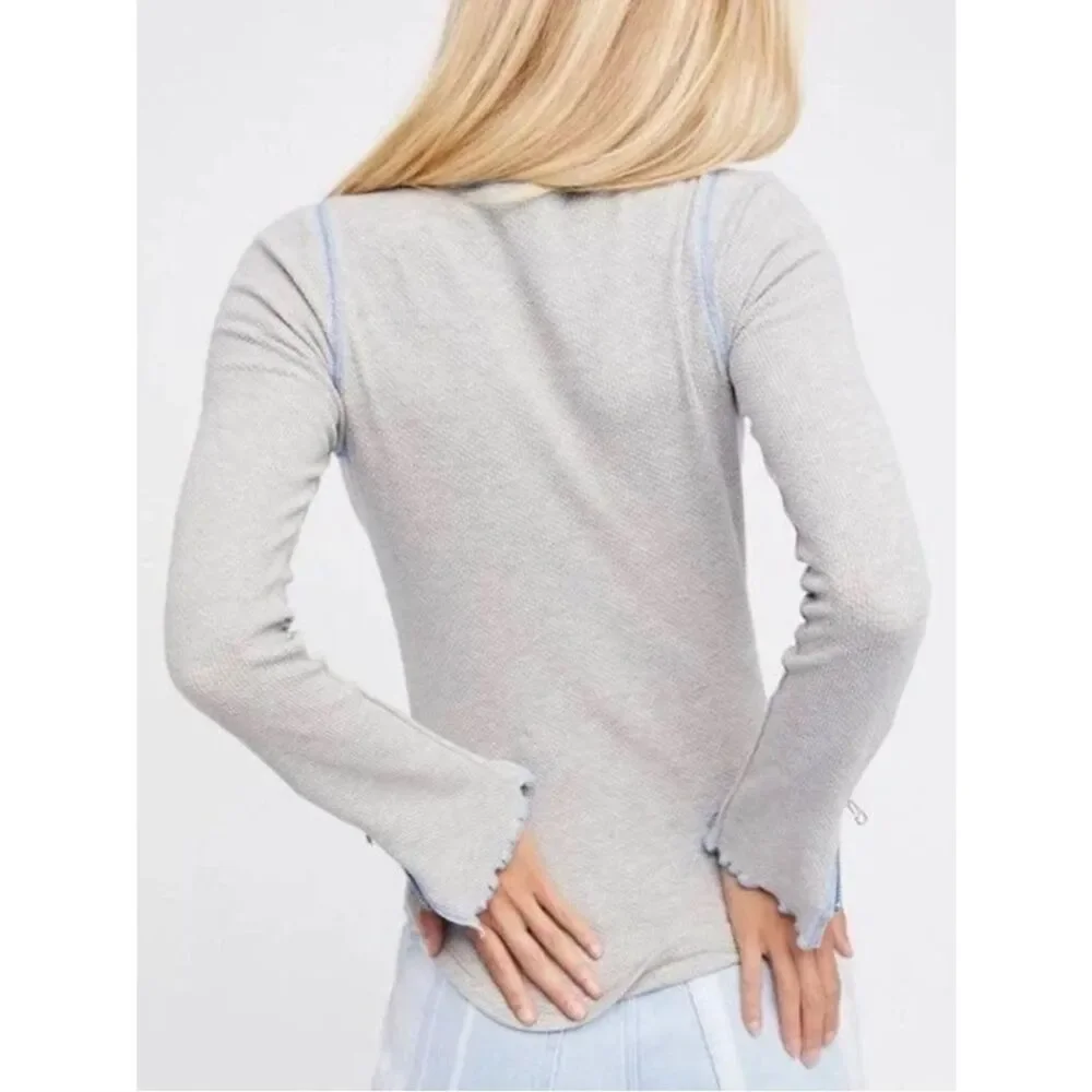 Free People Long Sleeve Zipper Shirt Size Large